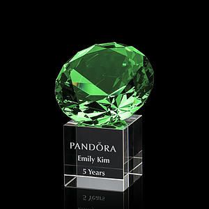 Gemstone Award on Cube - Emerald