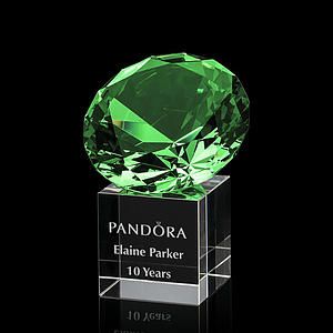 Gemstone Award on Cube - Emerald