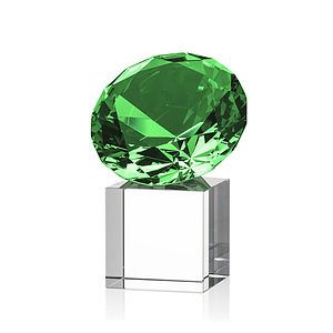 Gemstone Award on Cube - Emerald
