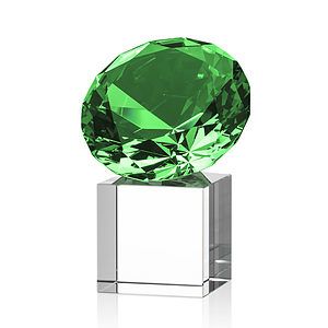 Gemstone Award on Cube - Emerald