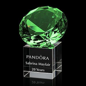 Gemstone Award on Cube - Emerald