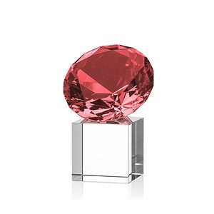 Gemstone Award on Cube - Ruby