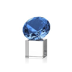 Gemstone Award on Cube - Sapphire