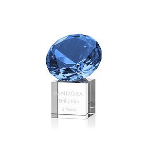 Gemstone Award on Cube - Sapphire