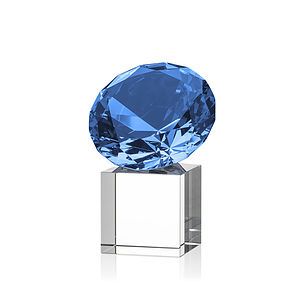Gemstone Award on Cube - Sapphire