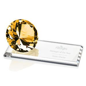 Gemstone Award on Starfire - Amber