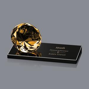 Gemstone Award on Black - Amber