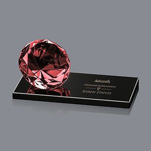 Gemstone Award on Black - Ruby