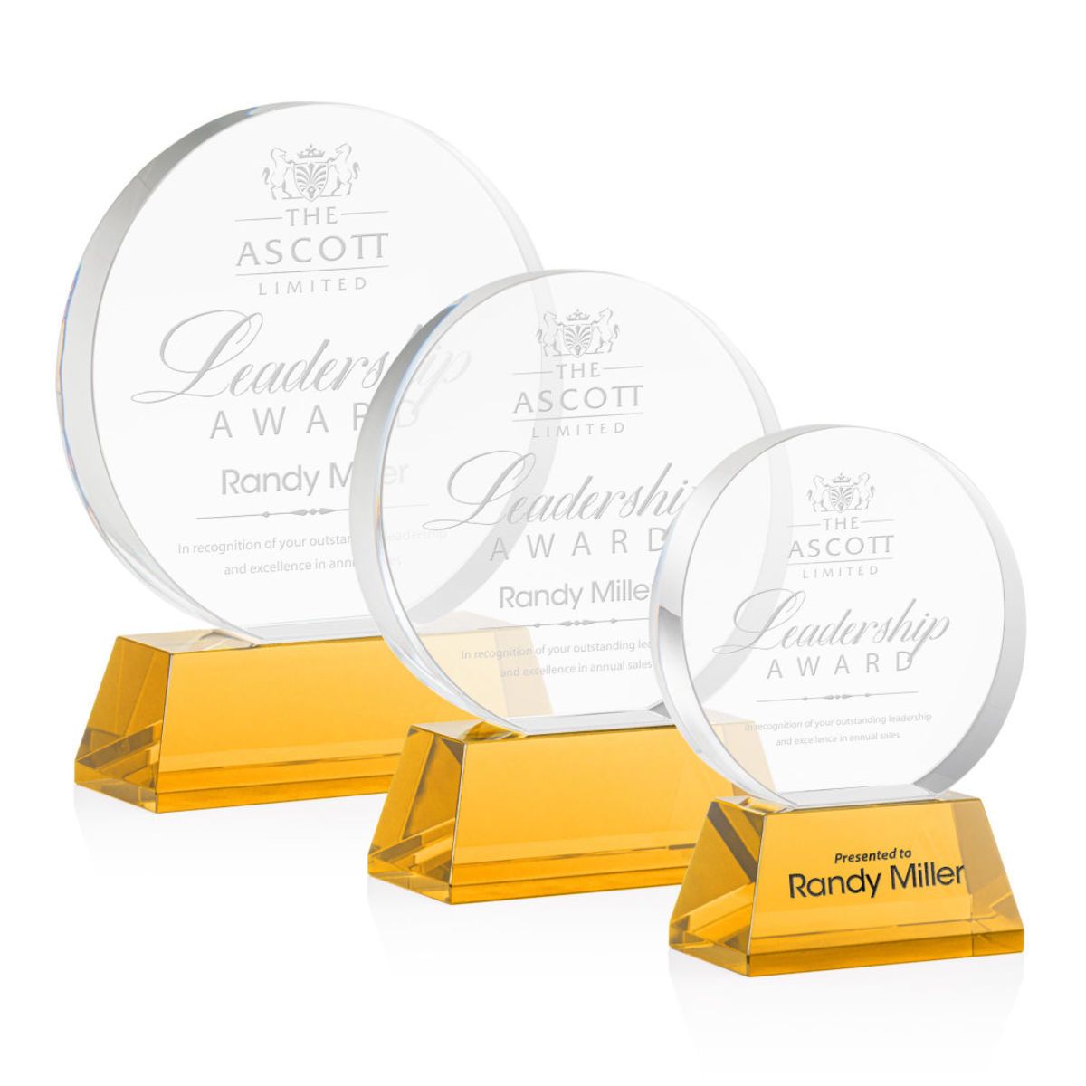 Glenwood Award on Base - Amber