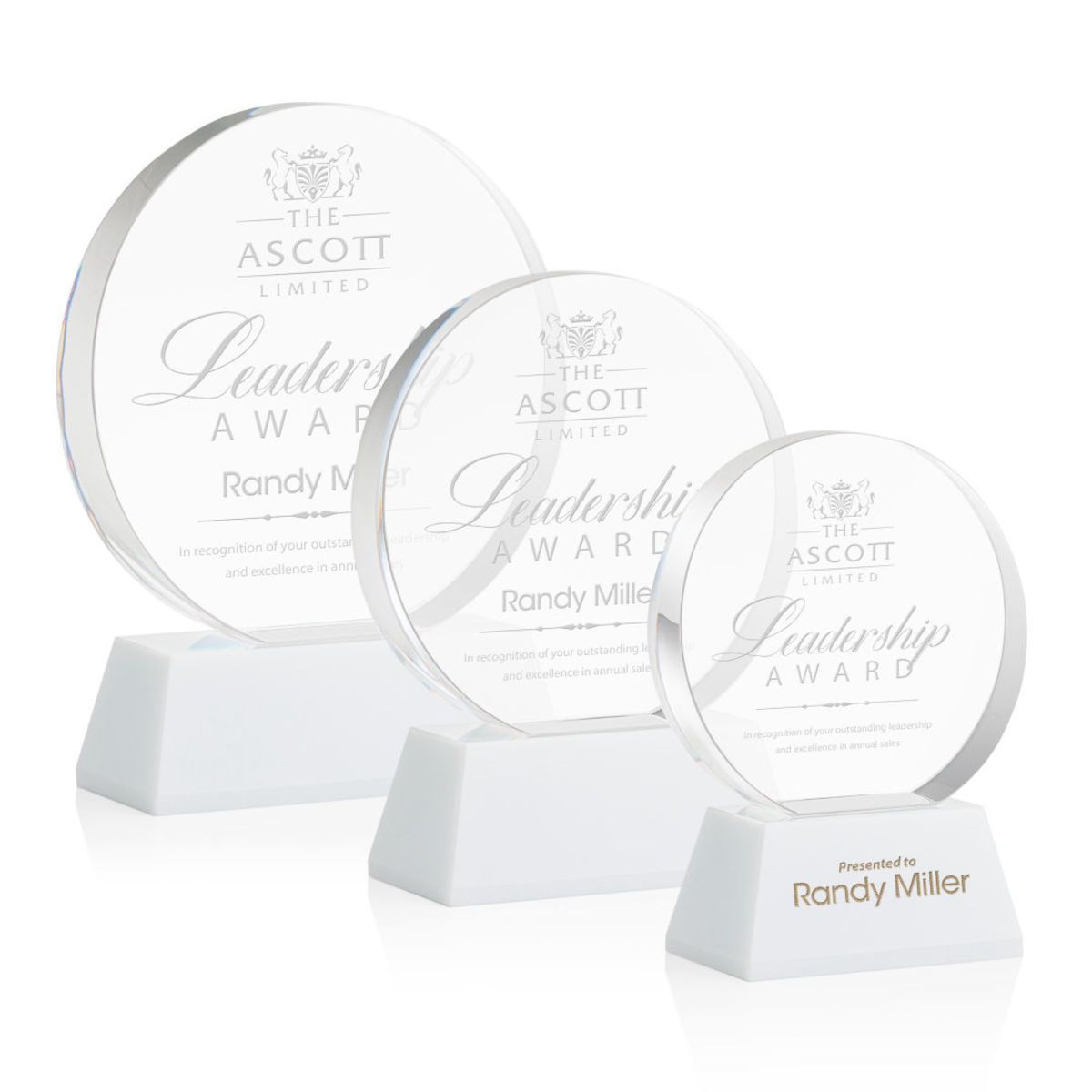 Glenwood Award on Base - White