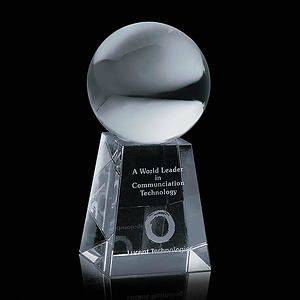 Crystal Ball Award on Tall Base