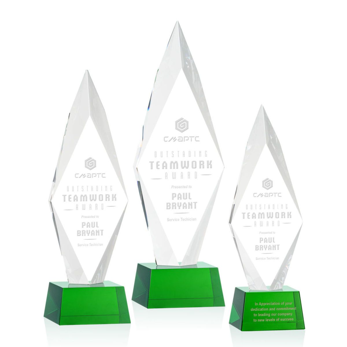 Manilow Award on Robson Base - Green