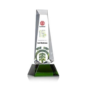 Rustern Obelisk VividPrint™ Award on Base - Green