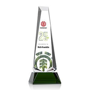 Rustern Obelisk VividPrint™ Award on Base - Green