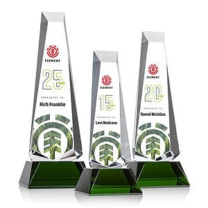 Rustern Obelisk VividPrint™ Award on Base - Green