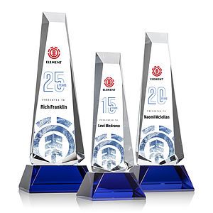 Rustern Obelisk VividPrint™ Award on Base - Blue