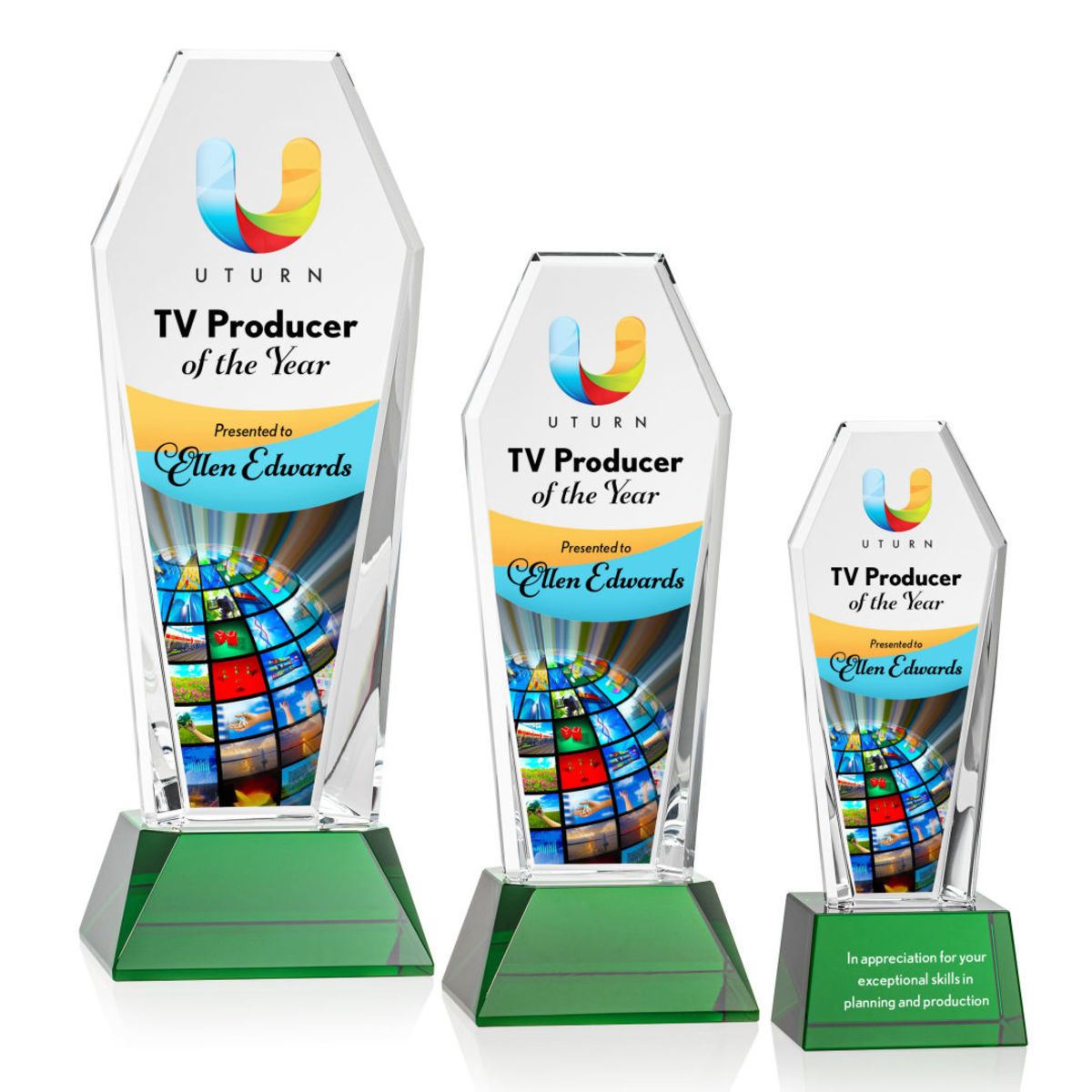 Romford VividPrint™ Award on Base - Green