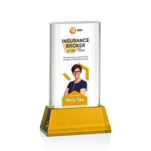 Merit VividPrint™ Award on Base - Amber