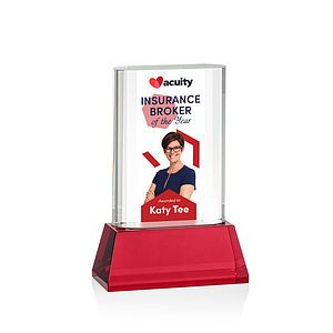 Merit VividPrint™ Award on Base - Red