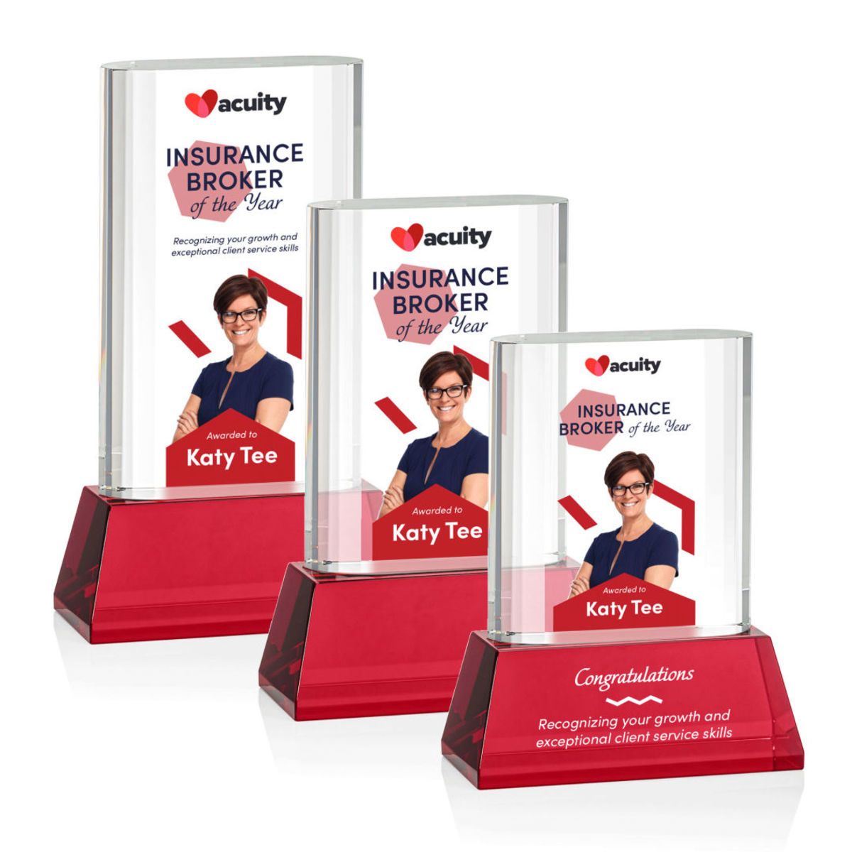 Merit VividPrint™ Award on Base - Red