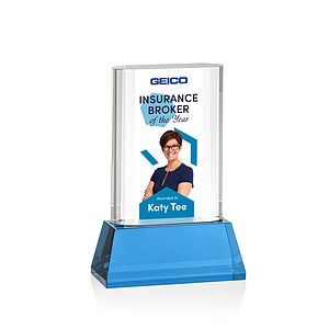 Merit VividPrint™ Award on Base - Sky Blue