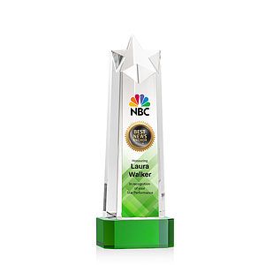 Delaware Star VividPrint™ Award on Base - Green