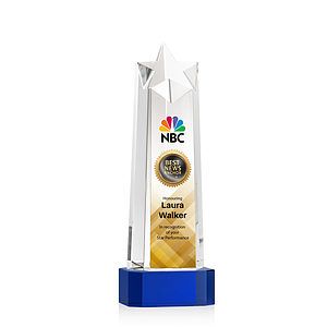 Delaware Star VividPrint™ Award on Base - Blue