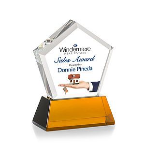Genosee VividPrint™ Award on Base - Amber