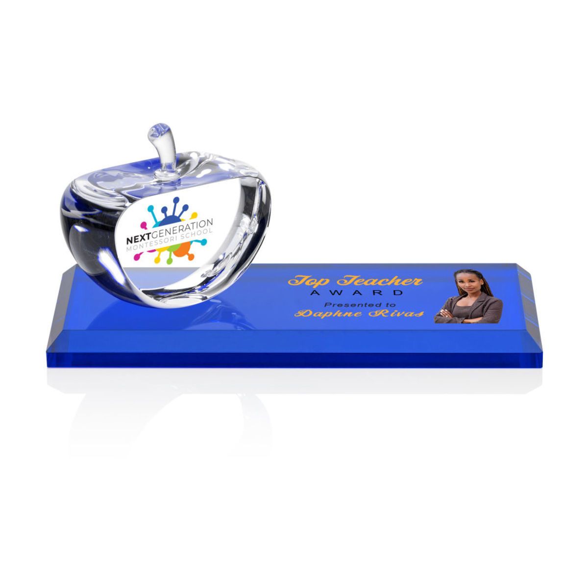 Argyle Apple VividPrint™ Award on Base