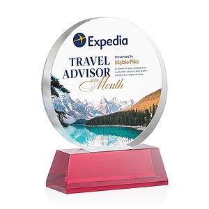 Glenwood Vividprint™ Award on Base - Red