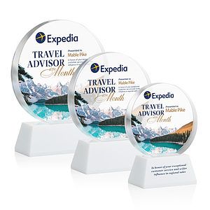 Glenwood Vividprint™ Award on Base - White