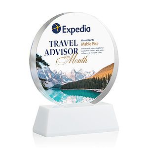 Glenwood Vividprint™ Award on Base - White