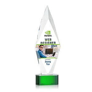 Manilow VividPrint™ Award on Paragon Base - Green