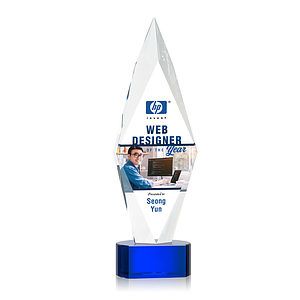 Manilow VividPrint™ Award on Paragon Base - Blue