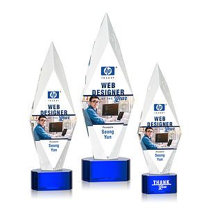 Manilow VividPrint™ Award on Paragon Base - Blue