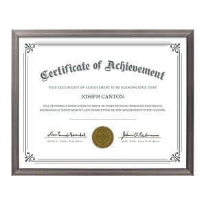 Calais Certificate Frame - Gun Metal