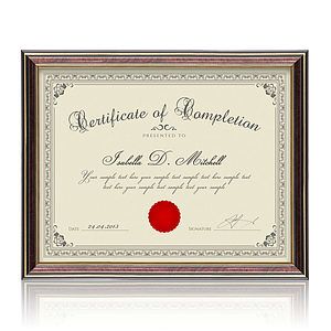 Ellison Certificate Frame - Black/Gold