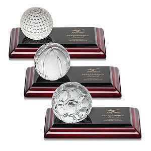 Sports Balls Award on Rosewood Base