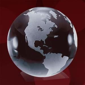 Globe with Frosted Land - Clear