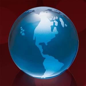 Globe with Frosted Land - Blue