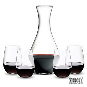 RIEDEL Merlot Decanter & Stemless Wine Set