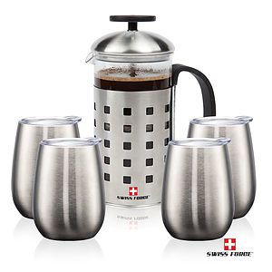 Swiss Force® Coffee Press & Vivaldi Cups