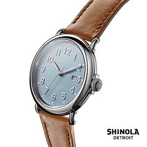Shinola® Runwell Watch - Stone Blue/Tan