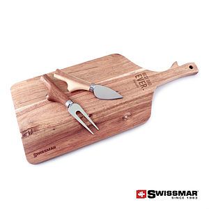 Swissmar® Acacia Paddle Cutting Board & Knife Set 
