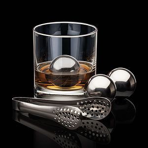 Swiss Force® Set of 2 Whiskey Balls & Tongs