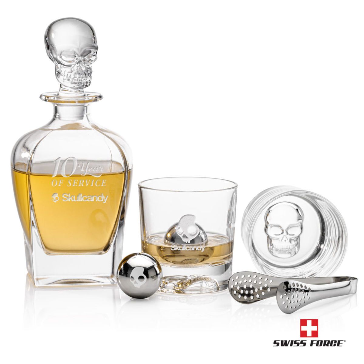 Delrina Scull Decanter Set & Ice Balls