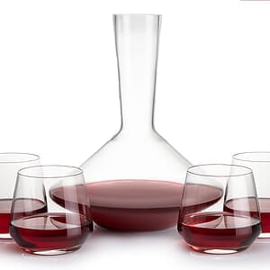 Tucson Carafe & Stemless Wine Set