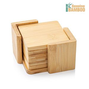 Burke Bamboo Coasters Set - Square