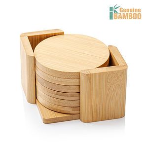 Yorkshire Bamboo Coasters Set - Round