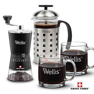 Swiss Force® Coffee Press, Grinder & Nordic Set
